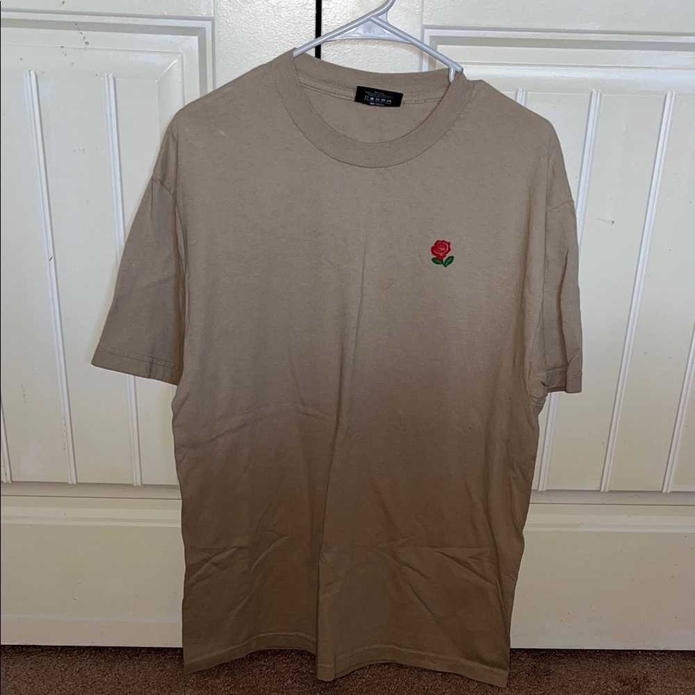 The Hundreds Tan T-Shirt with Rose Detail